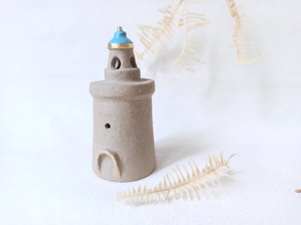 金水釉土色擴香燈塔陶屋