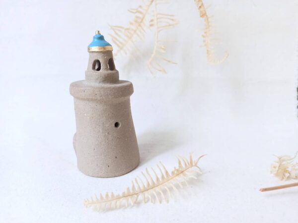 金水釉土色擴香燈塔陶屋