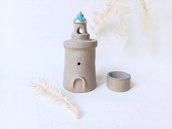 金水釉土色擴香燈塔陶屋