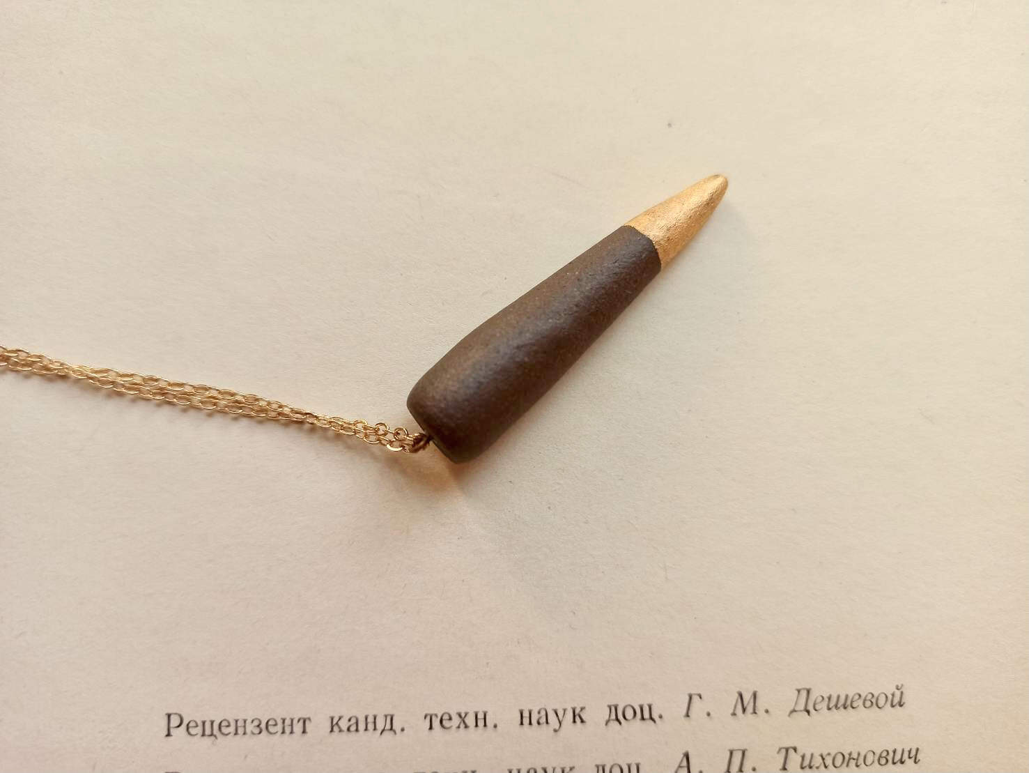 cone shape diffuser stone necklace
