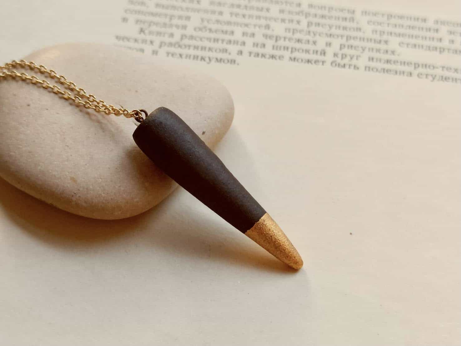 cone shape diffuser stone necklace