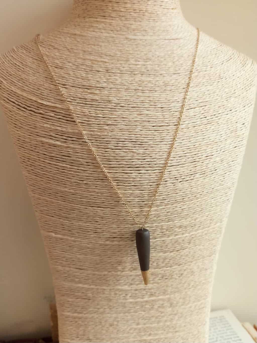 cone shape diffuser stone necklace