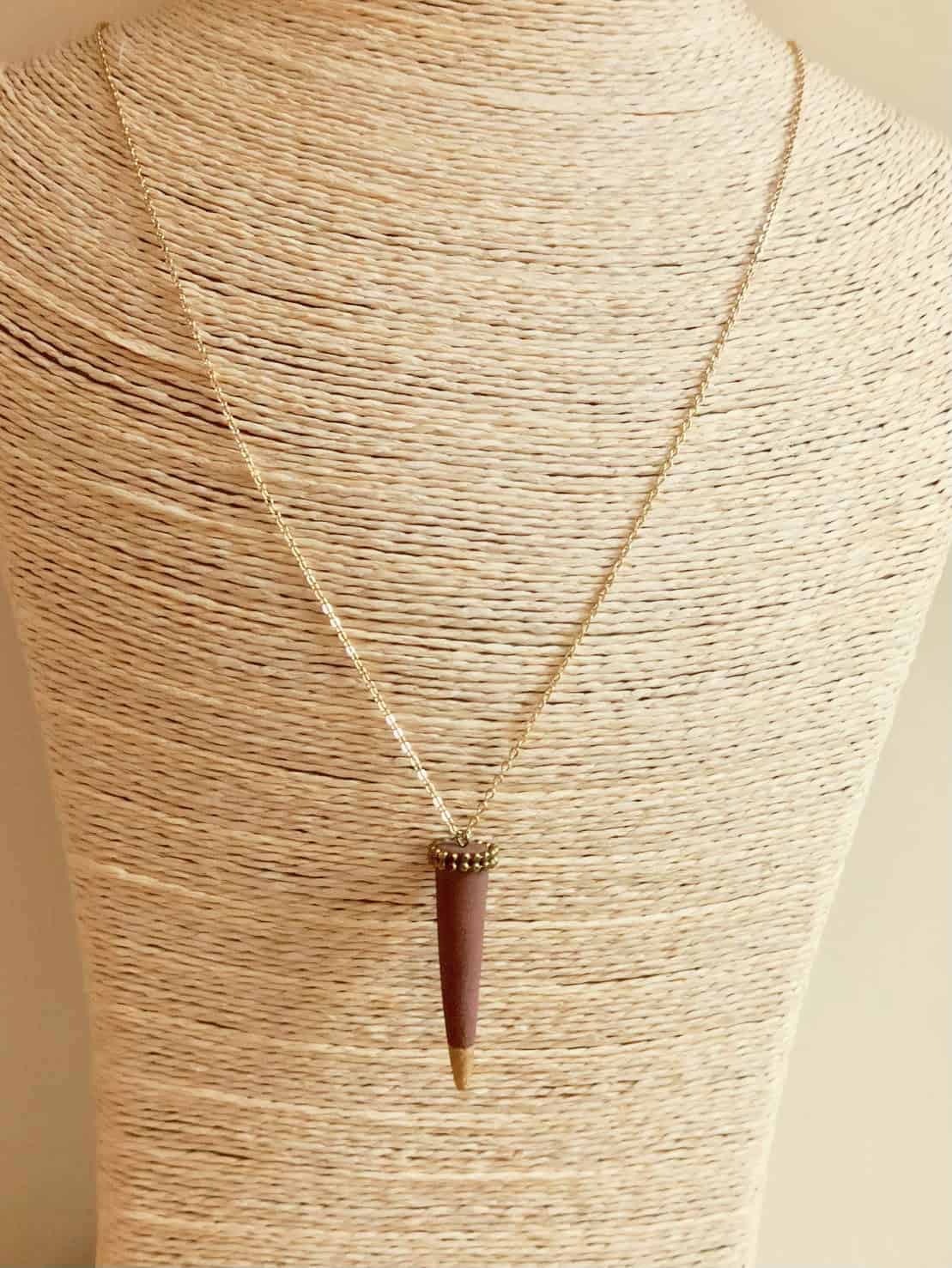 cone shape diffuser stone necklace