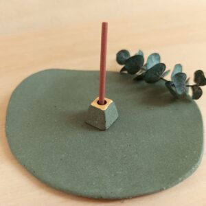 green brick incense holder