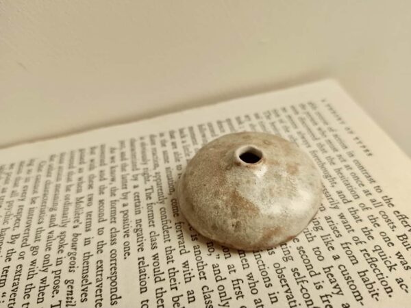 White flat vase