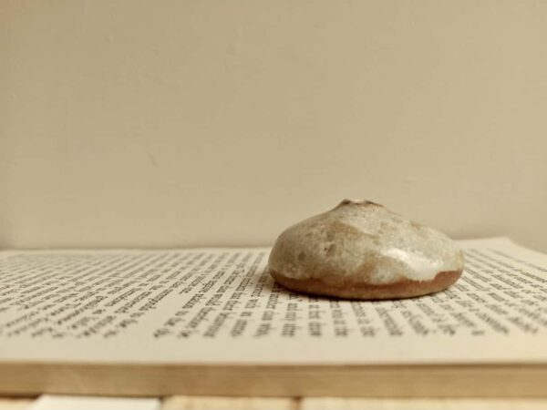 White flat vase