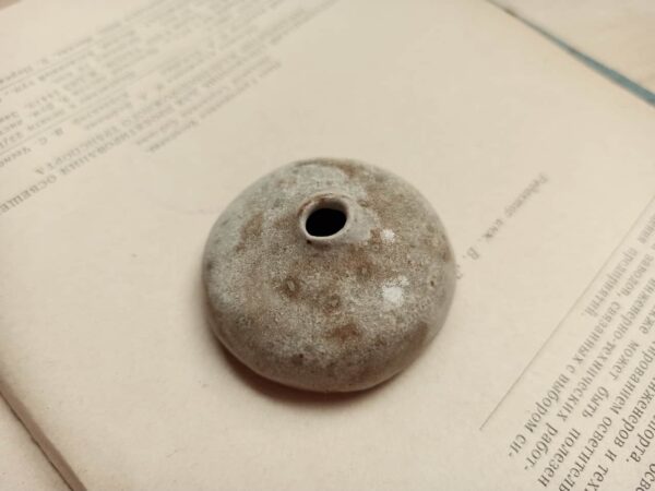 White flat vase