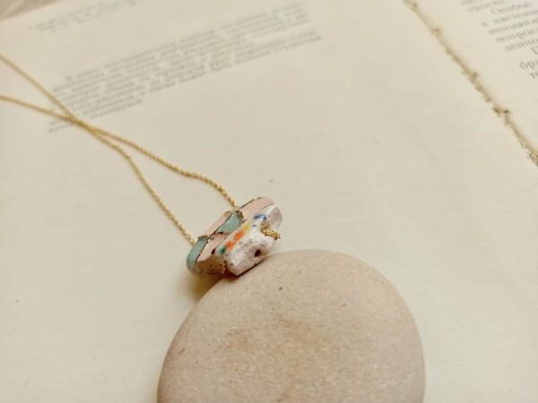 Irregular patchwork diffuser necklace