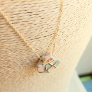 Irregular patchwork diffuser necklace