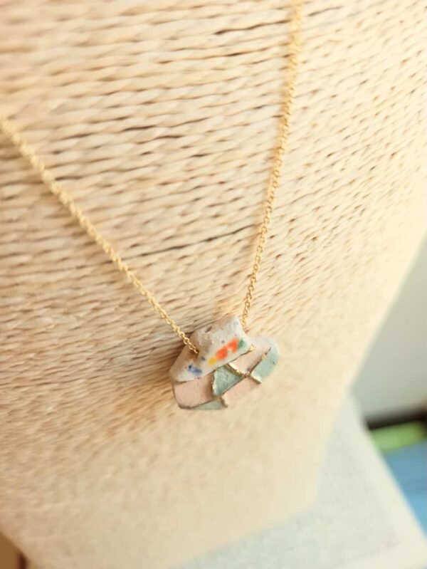 Irregular patchwork diffuser necklace