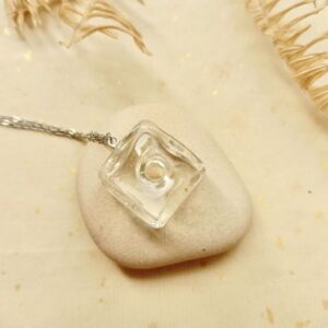 cool ice cube glass diffuser necklace