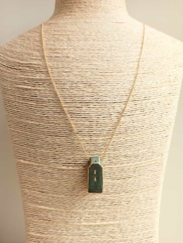 green diffuser bottle ceramic necklace