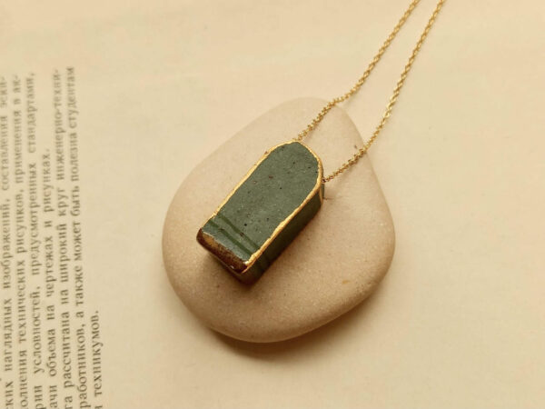 green diffuser bottle ceramic necklace