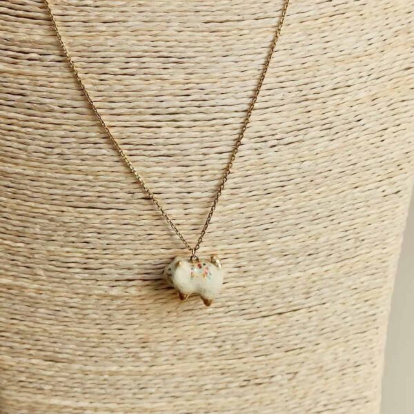 colour dotted fatty cat ceramic diffuser necklace