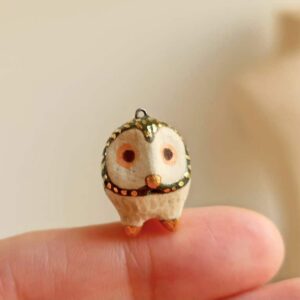 dark green owl ceramic diffuser necklace