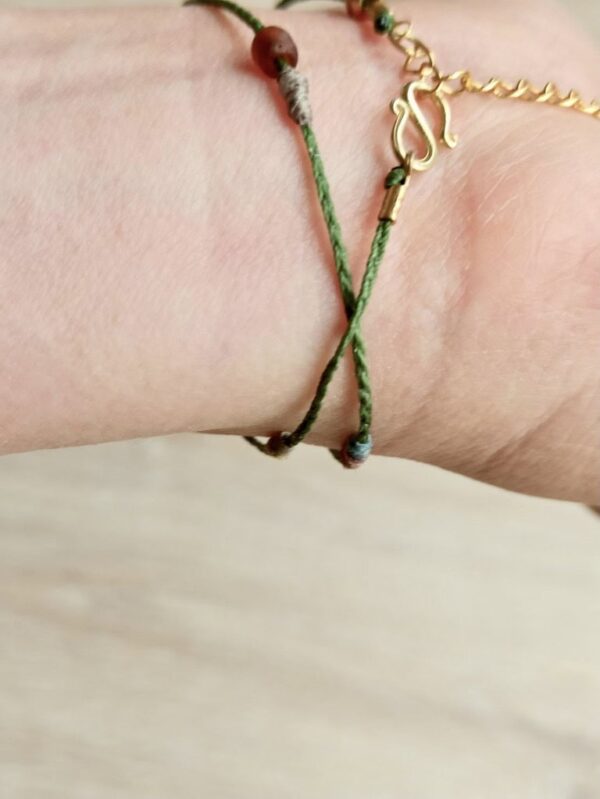 Double Circle Wax Cord Four-Strand Knot Bracelet