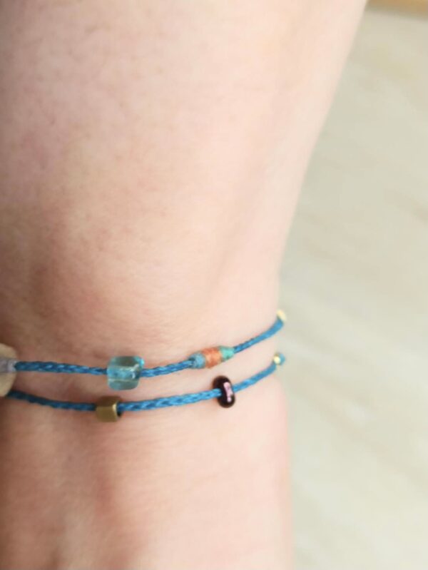 Double Circle Wax Cord Four-Strand Knot Bracelet