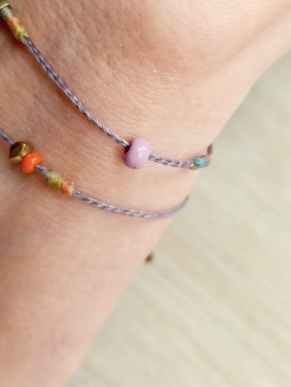 Double Circle Wax Cord Four-Strand Knot Bracelet