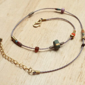Double Circle Wax Cord Four-Strand Knot Bracelet