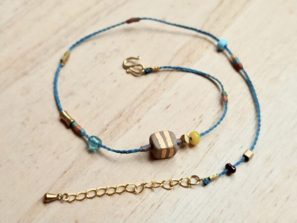 Double Circle Wax Cord Four-Strand Knot Bracelet