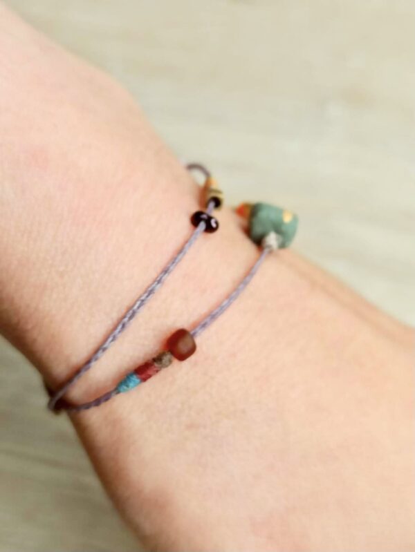 Double Circle Wax Cord Four-Strand Knot Bracelet
