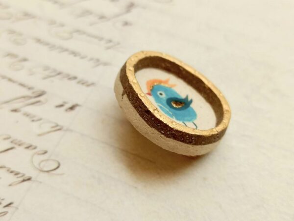 Framed Blue Bird Ceramic Aroma Pin