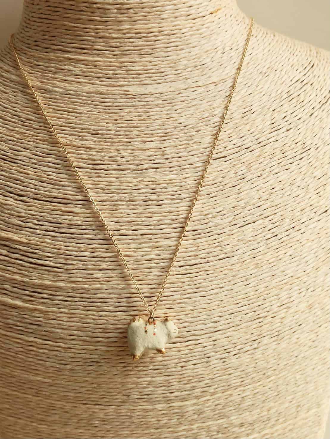 colour fatty cat ceramic diffuser necklace-1