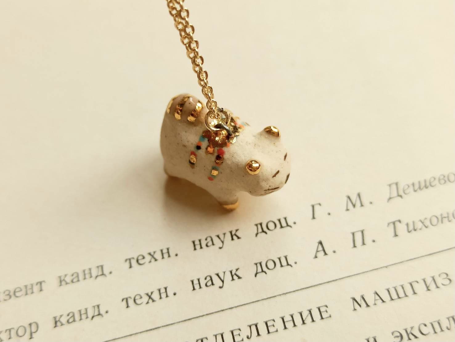 colour fatty cat ceramic diffuser necklace-1