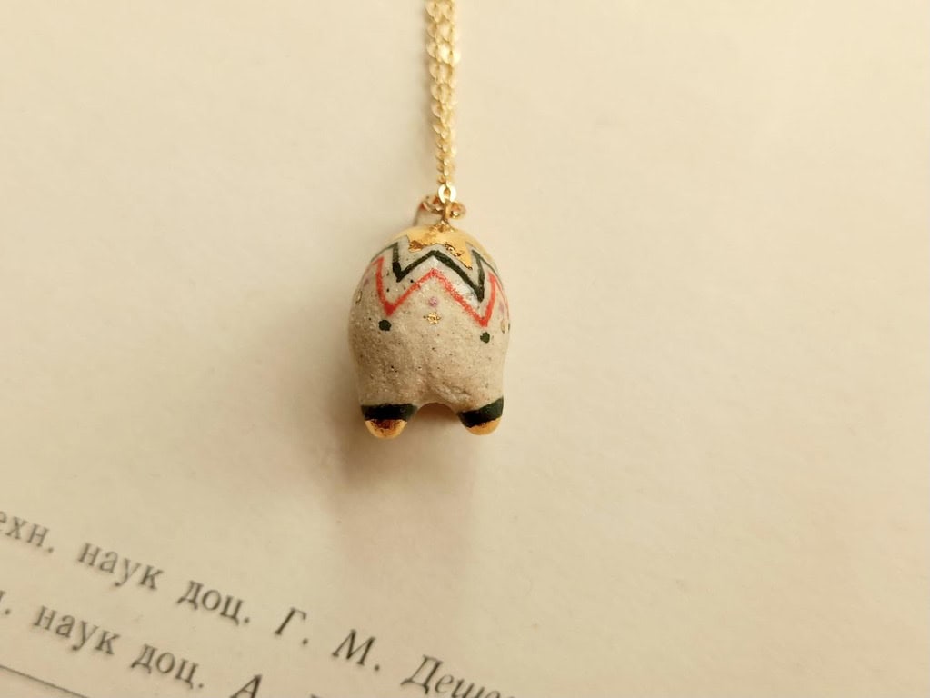 colour dotted elephant ceramic diffuser necklace-1