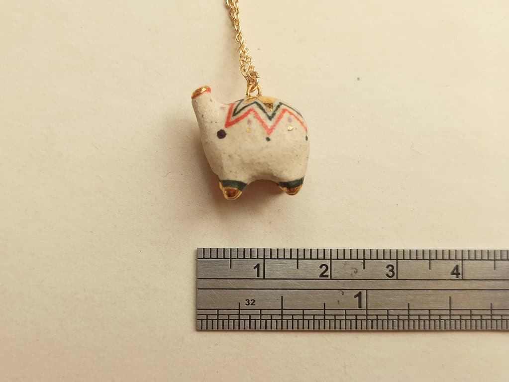 colour dotted elephant ceramic diffuser necklace-1