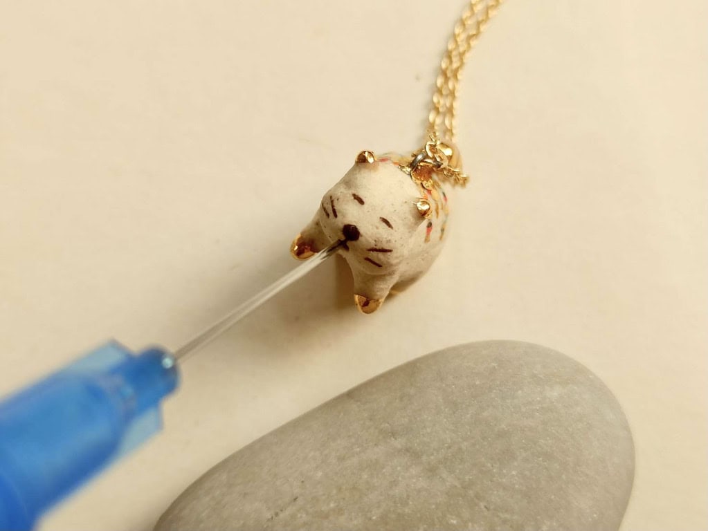 colour fatty cat ceramic diffuser necklace-1