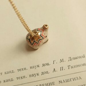 colour dotted elephant ceramic diffuser necklace-1