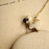 Refillable Blacknose Sheep Ceramic Diffuser Necklace for Essential Oils & Perfume