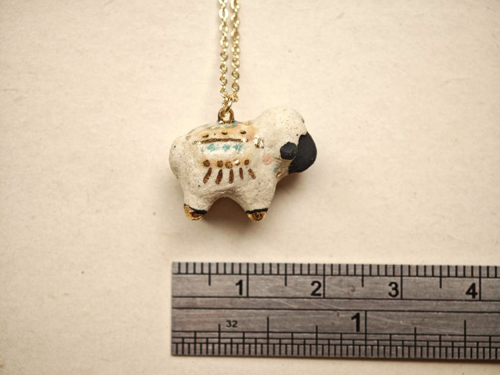 Refillable Blacknose Sheep Ceramic Diffuser Necklace for Essential Oils & Perfume