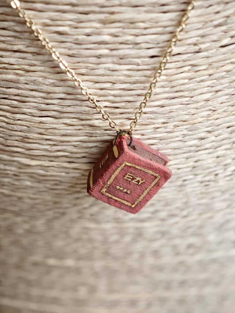 Dark Academia_ Secret Pages Vintage Book Ceramic Diffuser Necklace