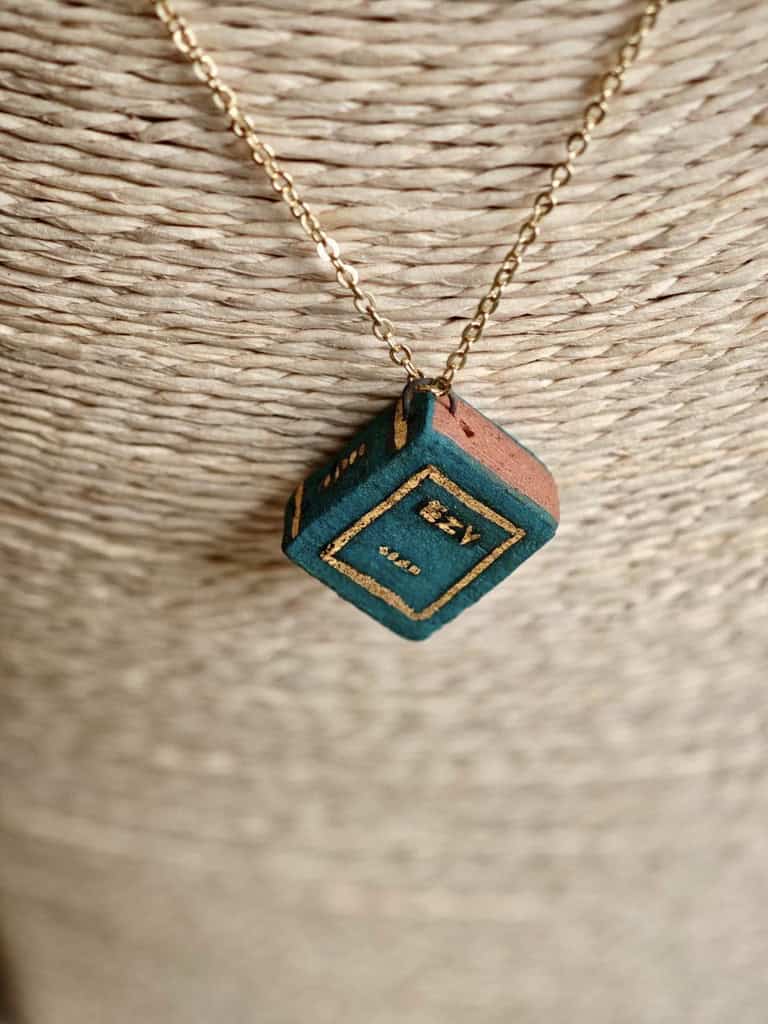 Dark Academia_ Secret Pages Vintage Book Ceramic Diffuser Necklace