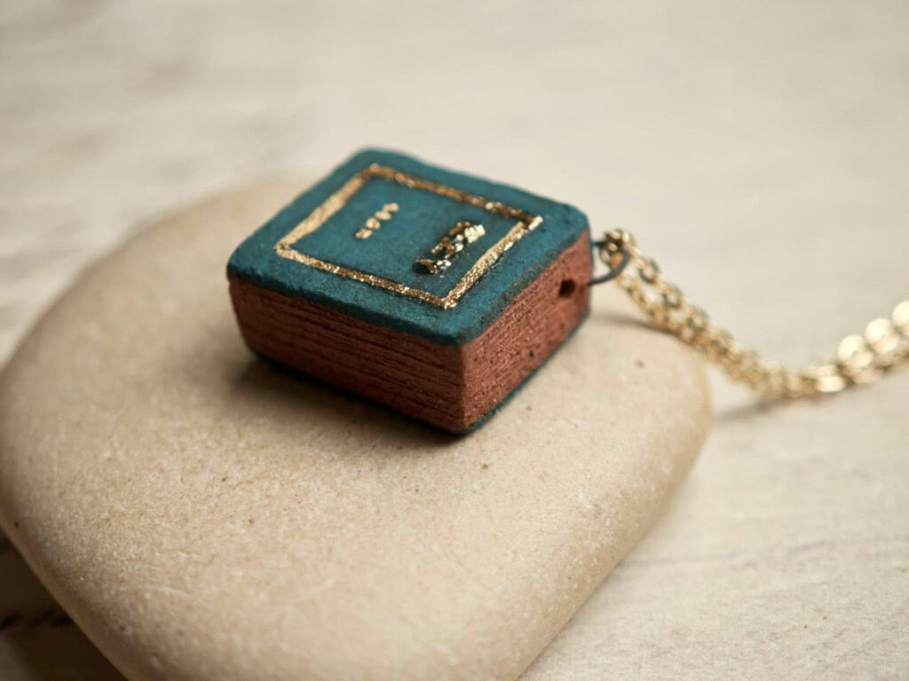 Dark Academia_ Secret Pages Vintage Book Ceramic Diffuser Necklace