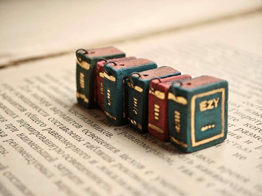 Dark Academia_ Secret Pages Vintage Book Ceramic Diffuser Necklace