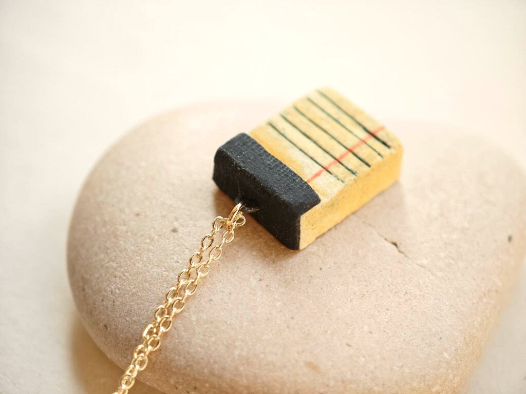 Yellow Notebook Essential Oil Diffuser Necklace