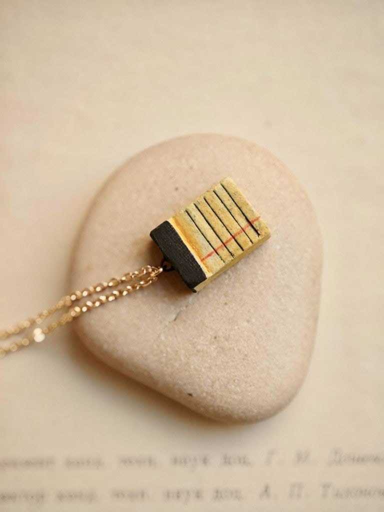 Yellow Notebook Essential Oil Diffuser Necklace