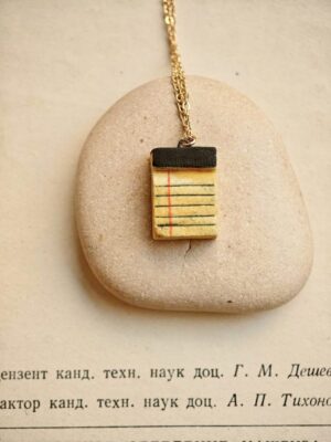 Yellow Notebook Essential Oil Diffuser Necklace