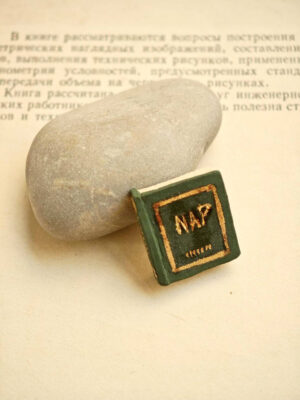 Vintage Miniature Book Ceramic Diffuser Brooch – Handmade Essential Oil Pin Jewelry