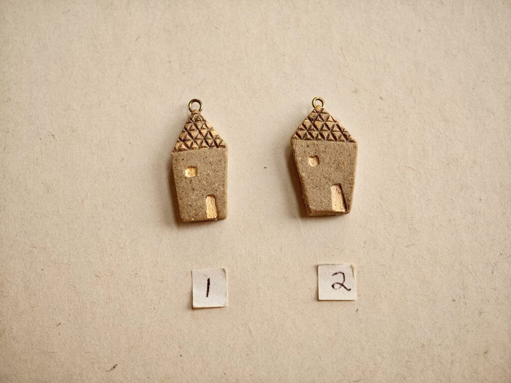 Brown Fairytale Tiny House Ceramic Essential Oil Diffuser Necklace